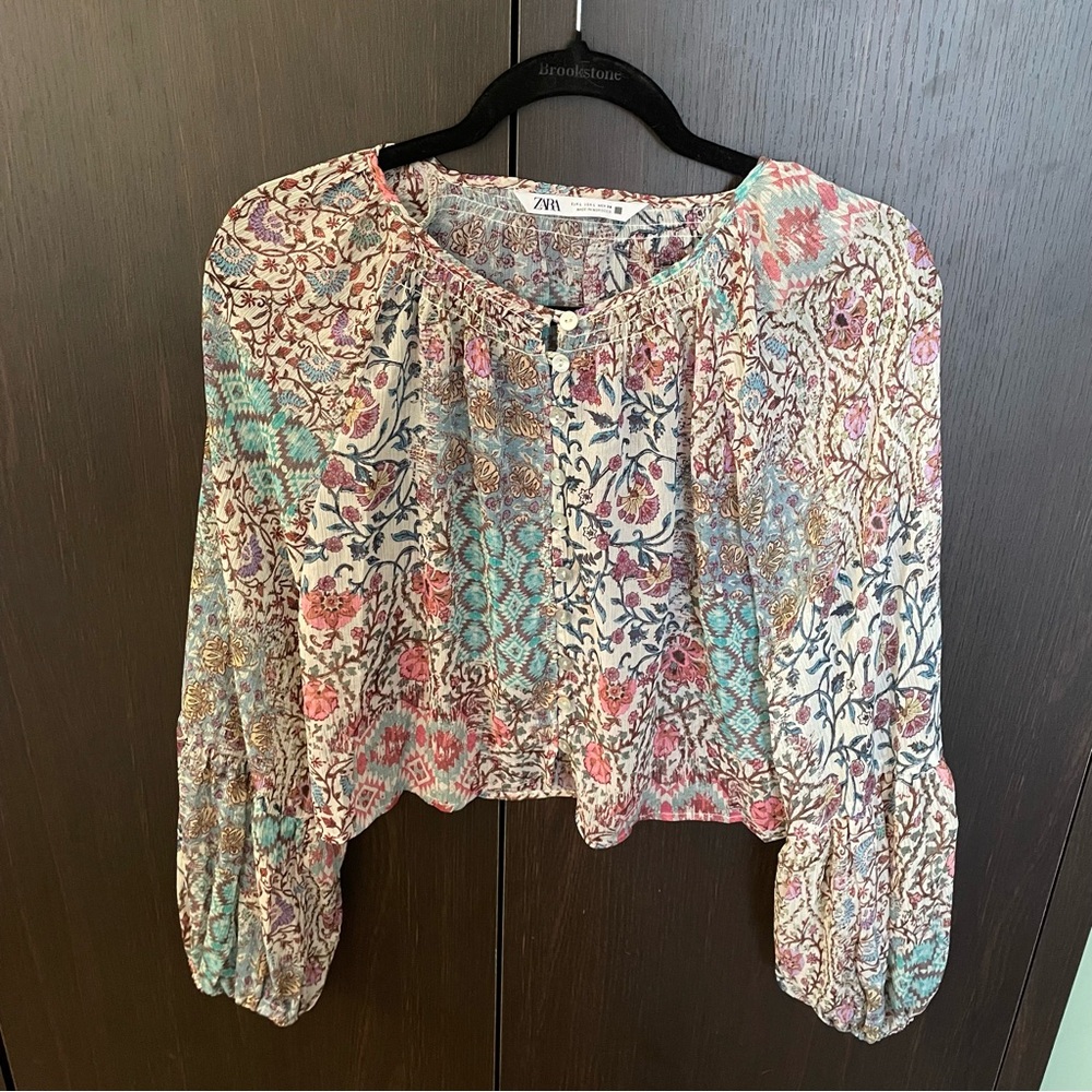 Zara Multicolor Floral Blouse